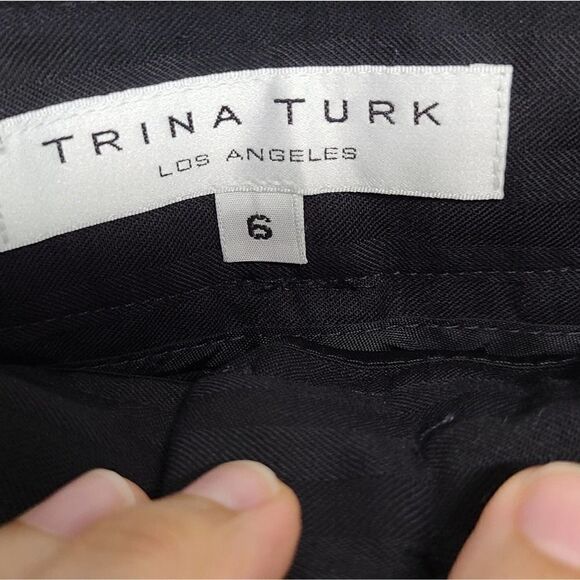 Trina Turk Wool Black Dress Pants Size 6 - Picture 3 of 5